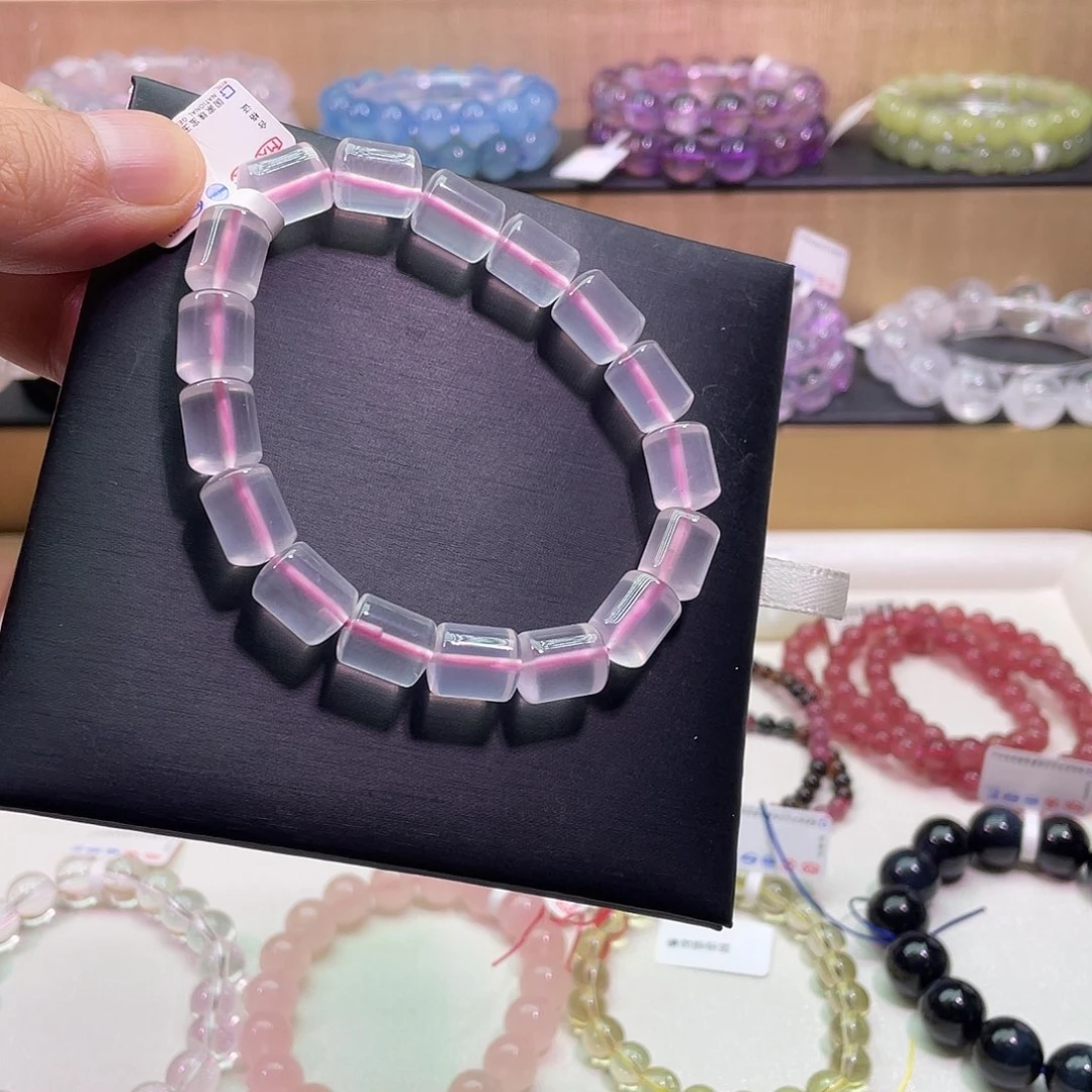 未镶嵌烟晶手链粉晶