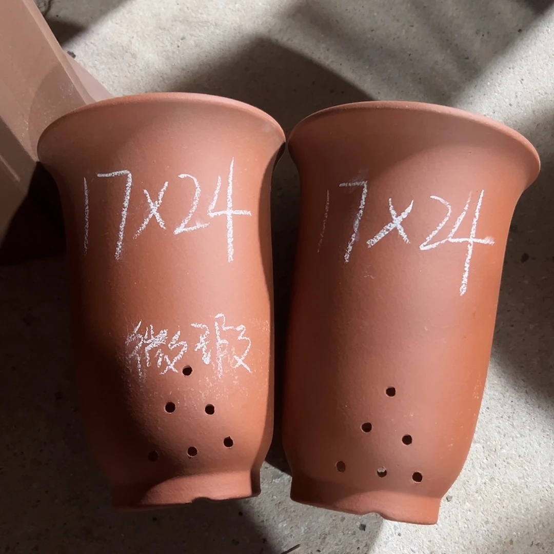 紫砂花盆宜兴紫砂花盆2只