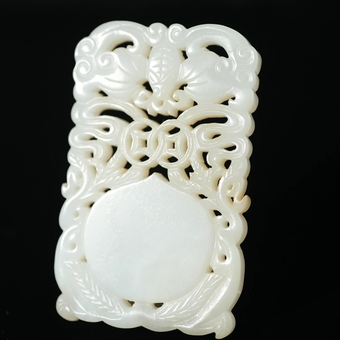 清代和田玉福寿纹牌LFJ2504252001