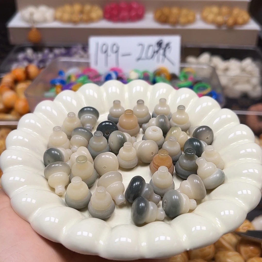 手串菩提根/象牙果微瑕绿葫芦100颗有裂