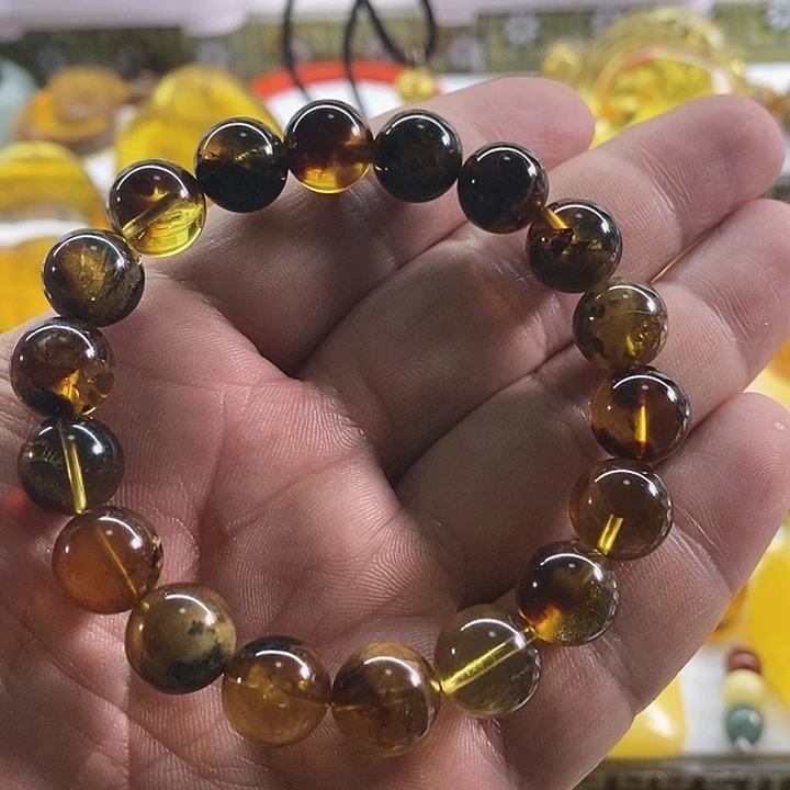 琥珀裸石未镶嵌手串