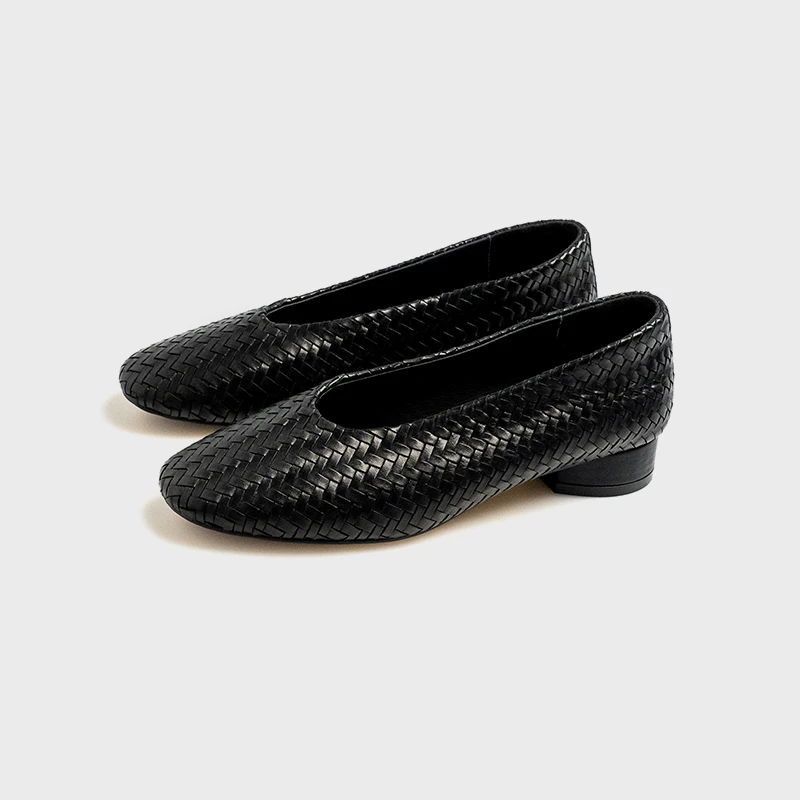 广货轻奢3CM/羊皮复古简约风时尚百搭单鞋25768