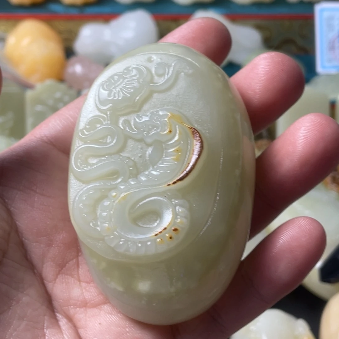 石材天然方解石手把件不退换