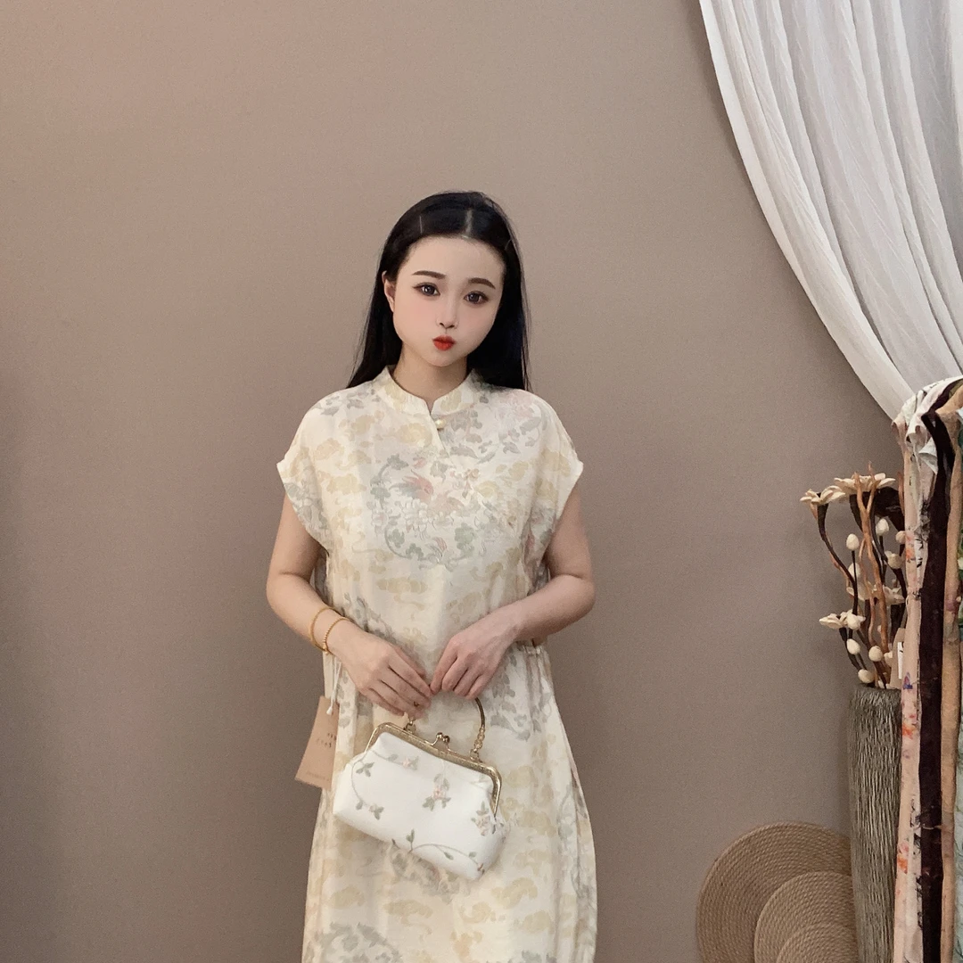 与喆原创【祥云】月亮袖021款国风连衣裙新中式复古百搭气质显瘦