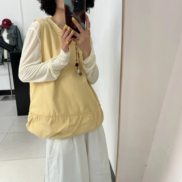 韩系圆领马甲两件套