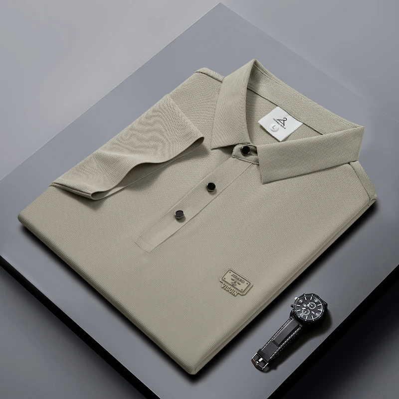 戴蒙先森男士翻领短袖Polo衫2025夏季新款商务休闲冰丝透气上衣