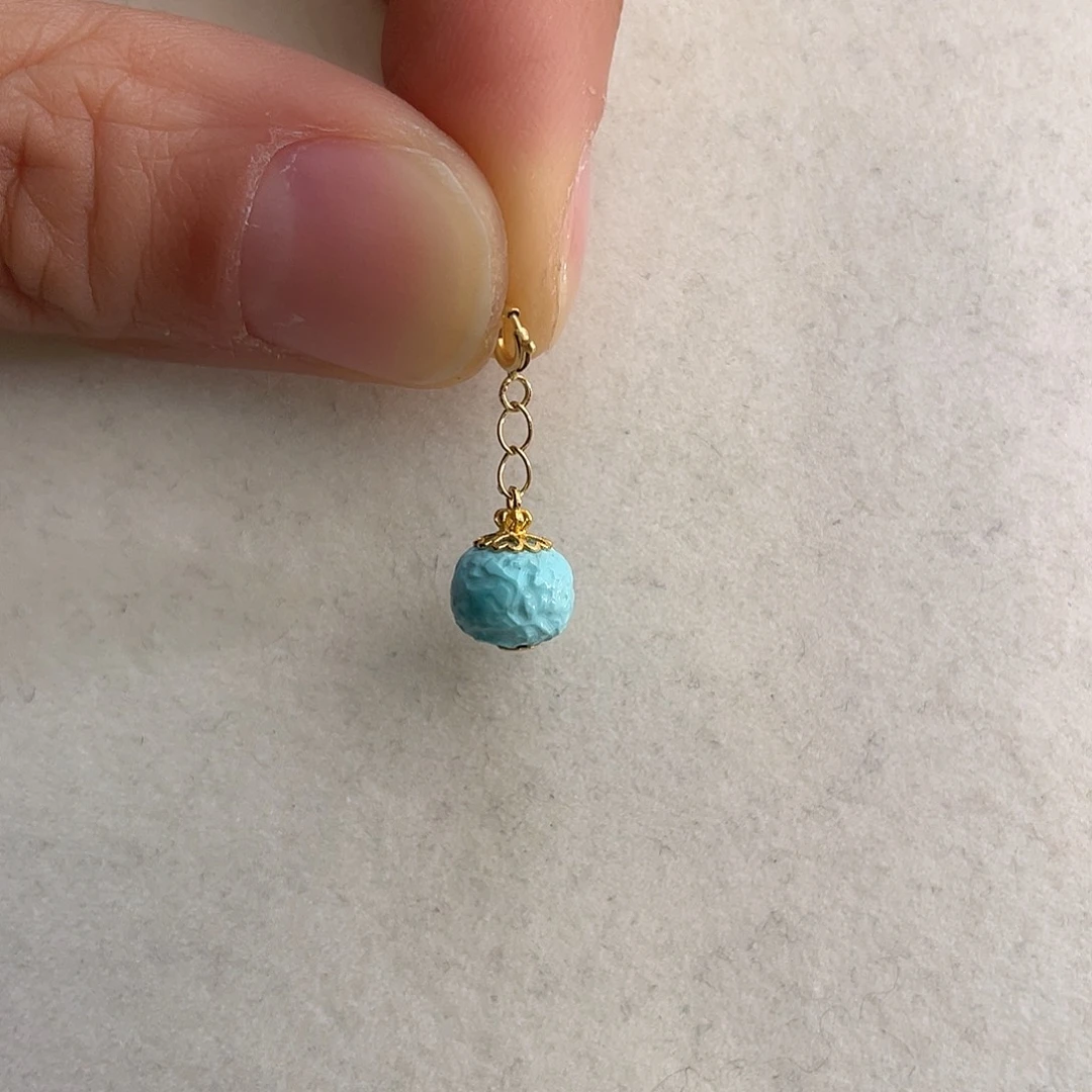 绿松石18K金镶嵌颈饰滴流