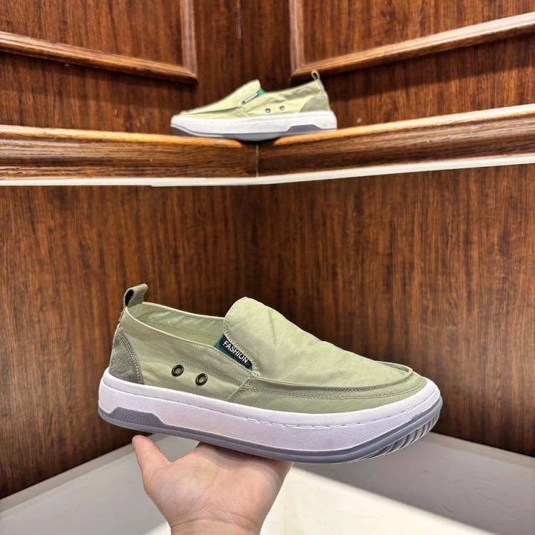 男鞋2025夏季新款低帮软底一脚蹬懒人鞋百搭潮流透气运动休闲布鞋