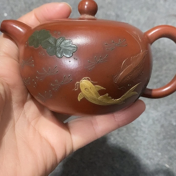 笑***看紫砂茶壶陶瓷摆件工艺品摆件