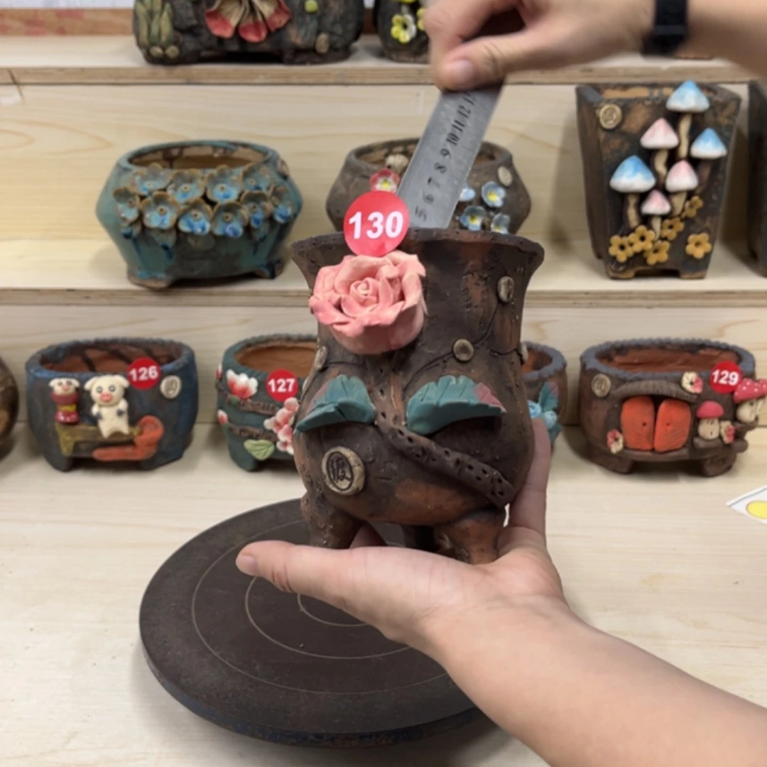 【闪购商品】紫砂花盆130号内口12.5×8.5外高9