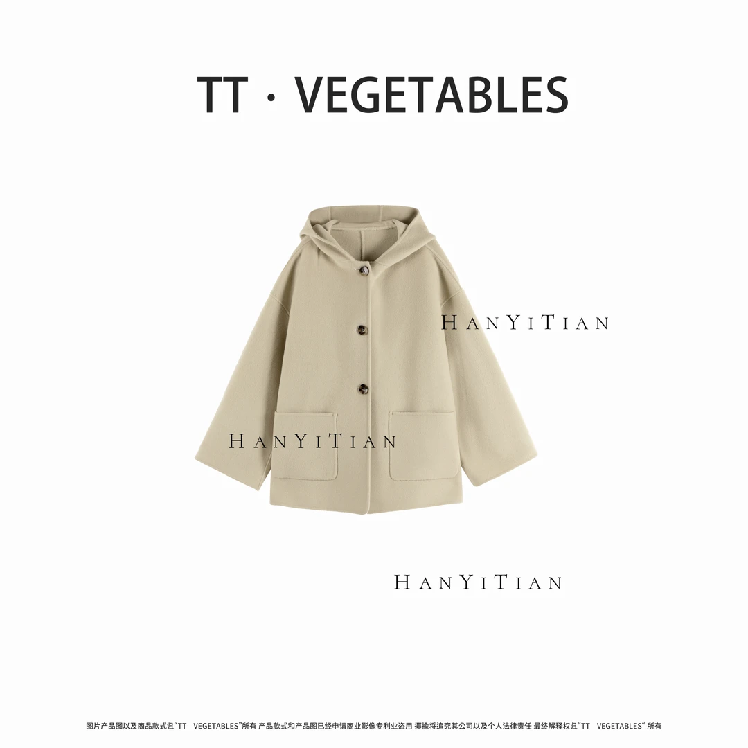 凉牧  翻领立领大衣宽松轻奢超暖百搭923704