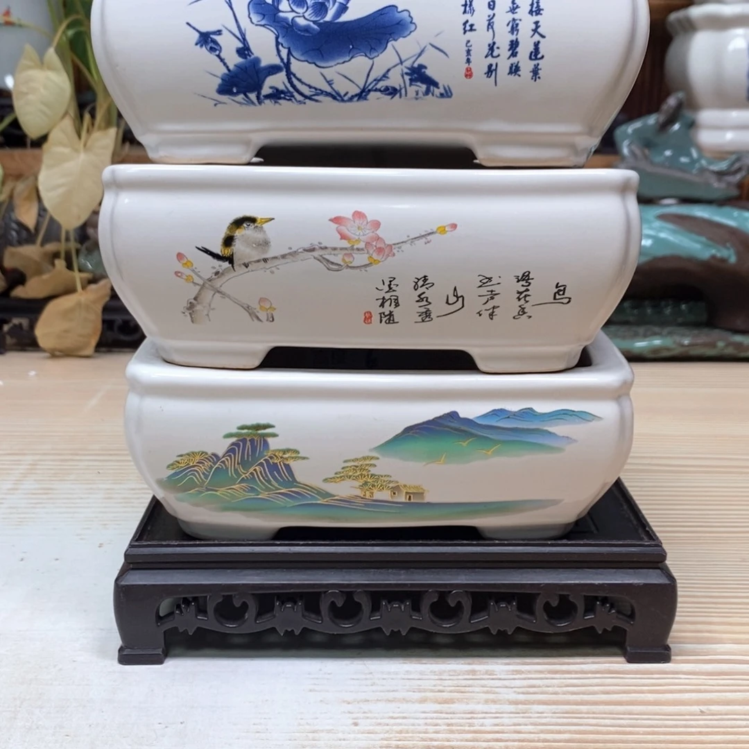 紫砂花盆陶瓷艺术花盆陶瓷