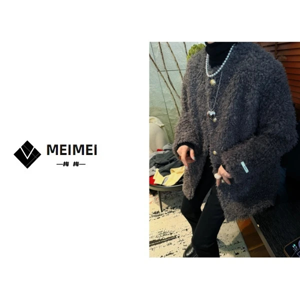 XMM.《羽绒服长毛毛外套》秋冬时尚百搭洋气休闲羽绒外套-AHX8Q8119