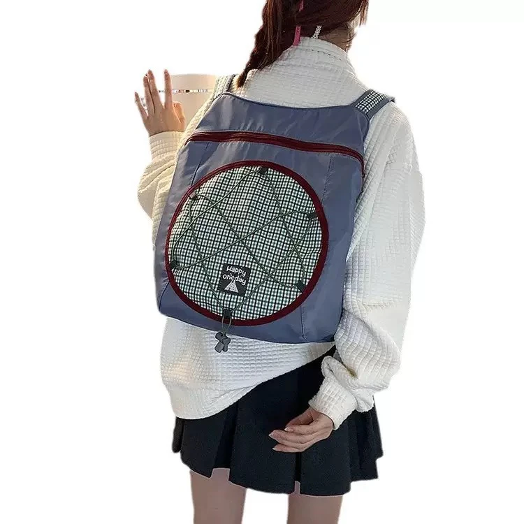 均码旅游通用双肩包双肩背复古户外百搭拼色休闲撞色