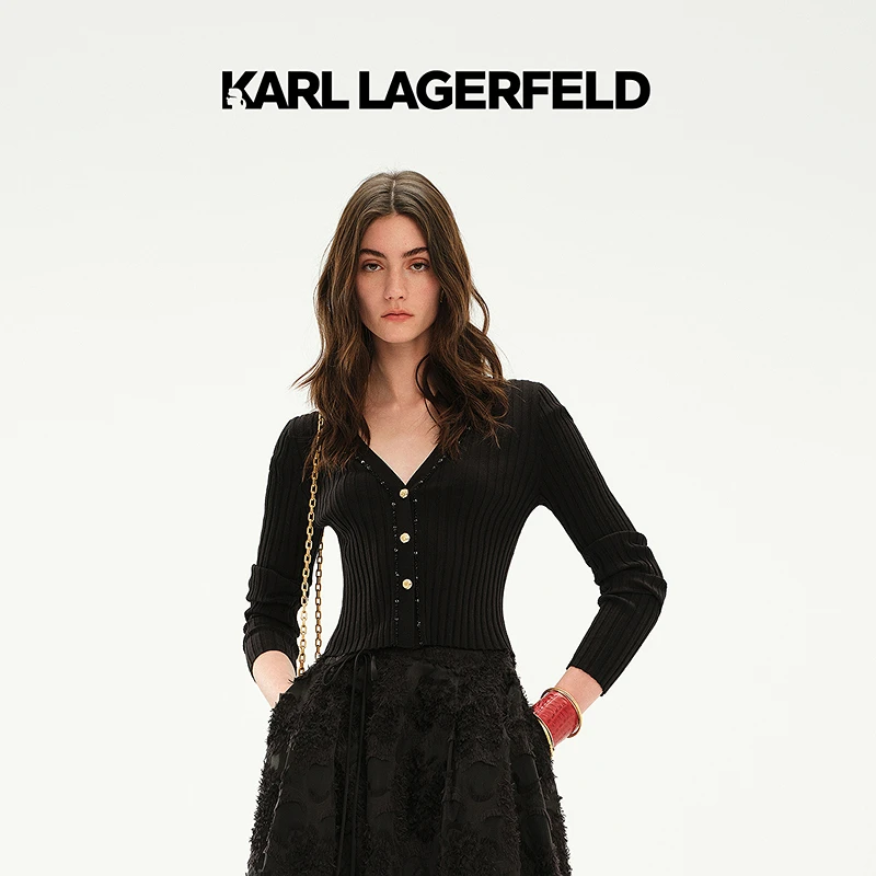 KARL LAGERFELD卡尔拉格斐2025夏季新款长袖开衫老佛爷M22E2250