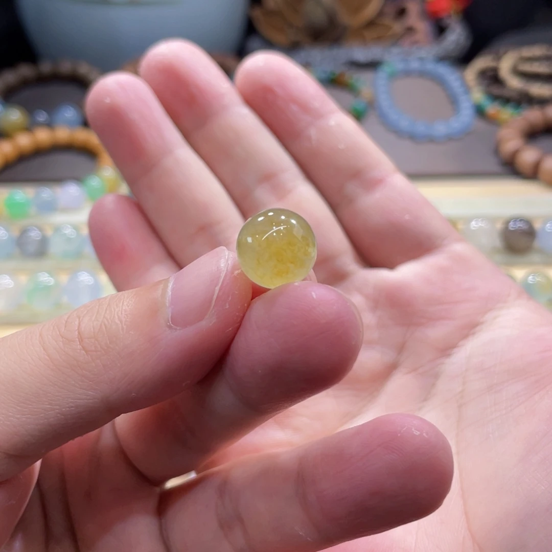 翡翠未镶嵌手链柠檬黄