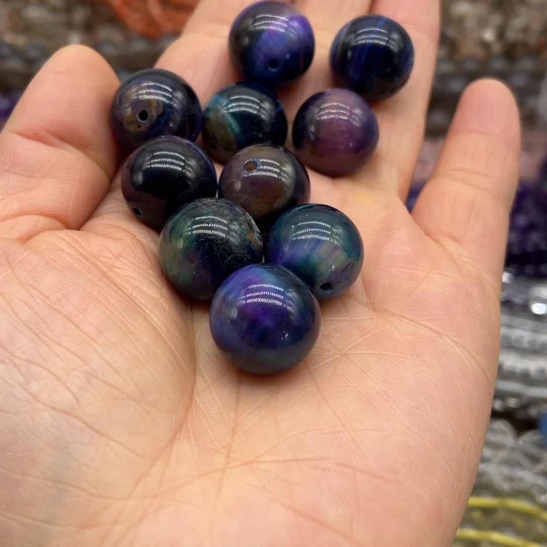 玛瑙/玉髓珠宝半成品未镶嵌银河虎眼16m单珠