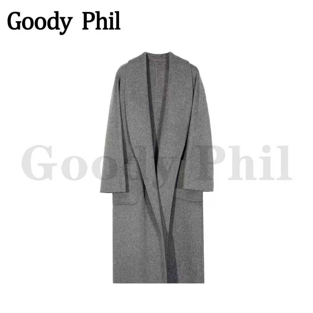 【Goody斐儿】秋冬季大翻领浴袍款贝贝羊驼毛双面呢大衣SC1022