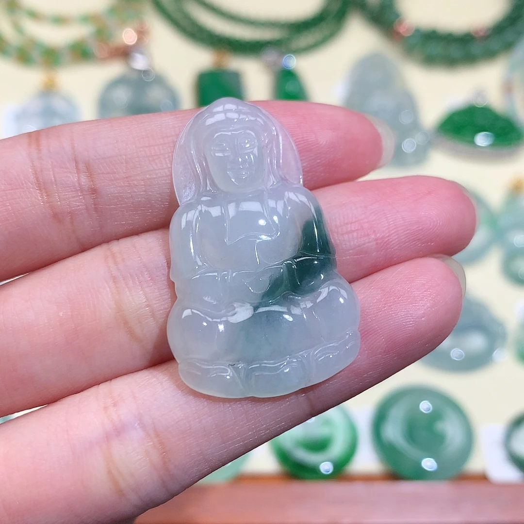 翡翠未镶嵌套链挂件