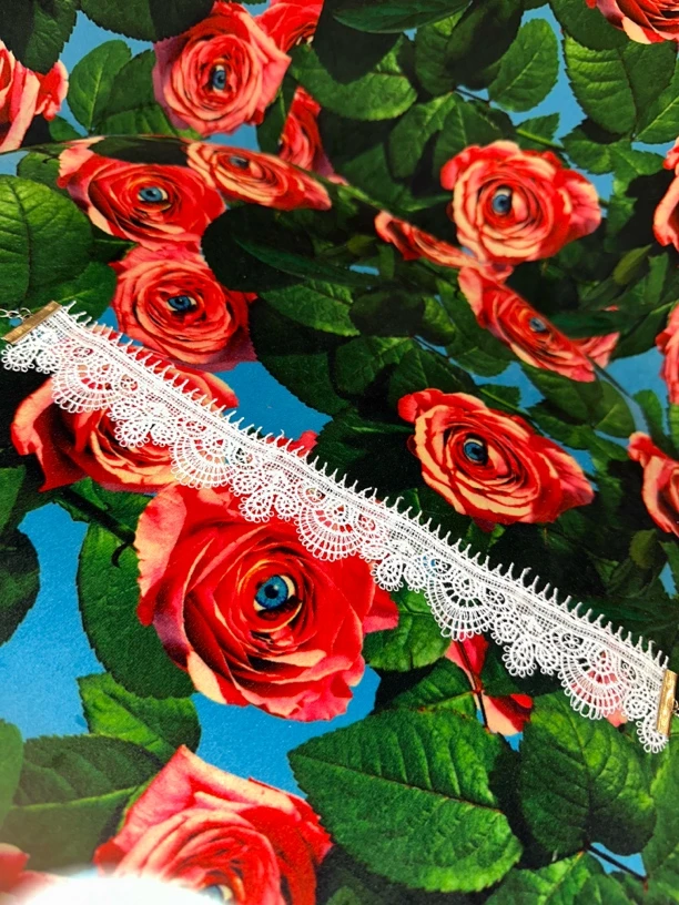 非金属布艺项链 韩国明洞白色蕾丝牵牛花chocker