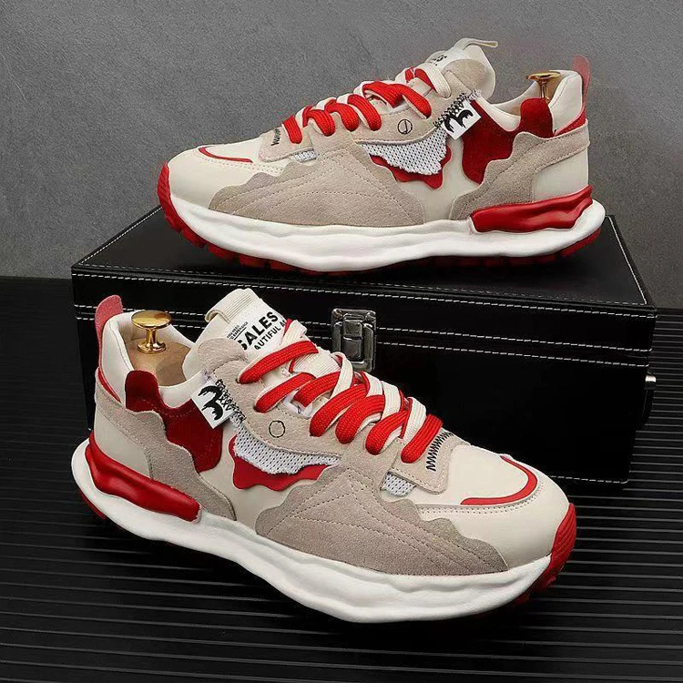 欧伦啄木鸟EUROTUCANO男鞋新款厚底休闲鞋男款防滑耐磨皮面老爹鞋