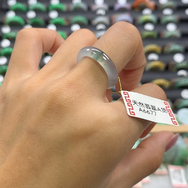 翡翠未镶嵌戒指10圈口