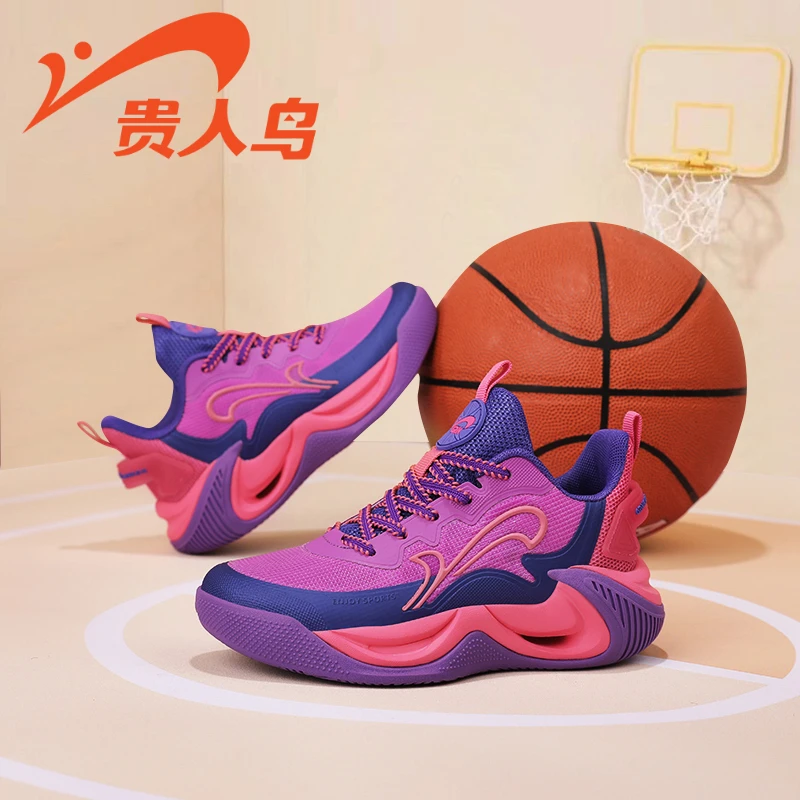 贵人鸟女童鞋子夏季单网面儿童实战篮球鞋透气软底防滑休闲中大童