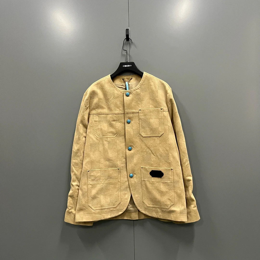 未使用 LouisVuitton/路易威登 (ll) 棋盘格牛仔外套 56码/207543