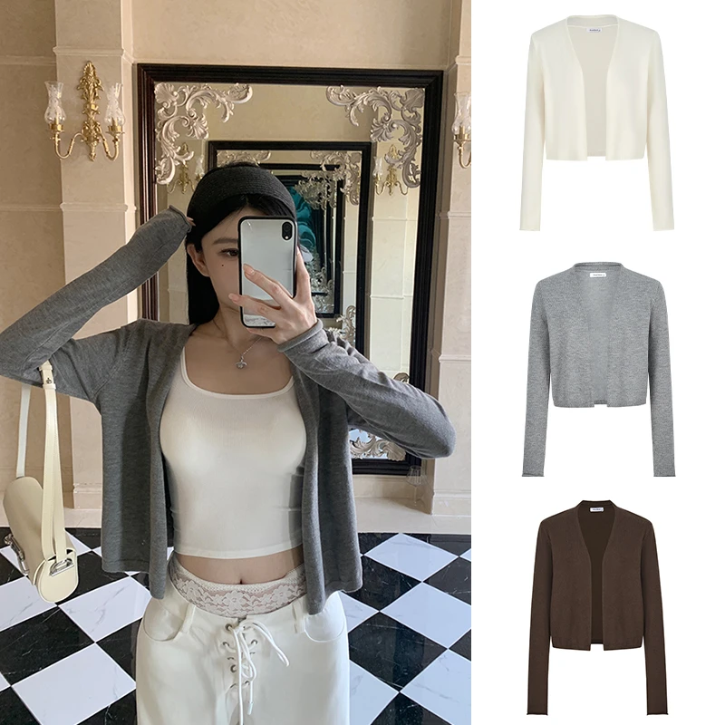 Moses Queen/魔西女王短款针织衫女春秋上衣服小外搭开衫薄款外套