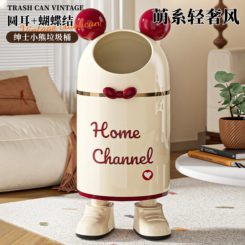 米奇垃圾桶家用轻奢大容量卡通高颜值客厅卧室收纳厕所卫生间纸篓