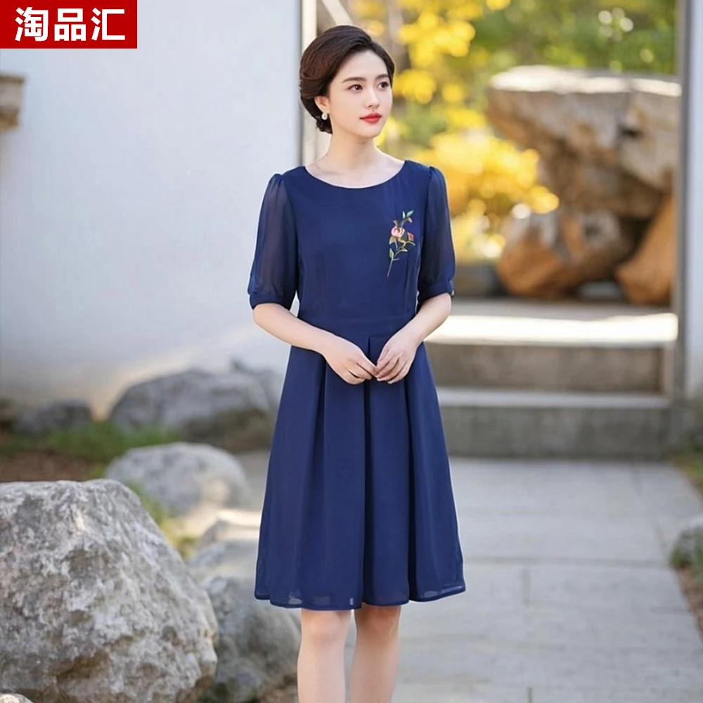 【专柜C捡漏F-2】ONEB女装夏新款简约百搭连衣裙0041蓝色大一码