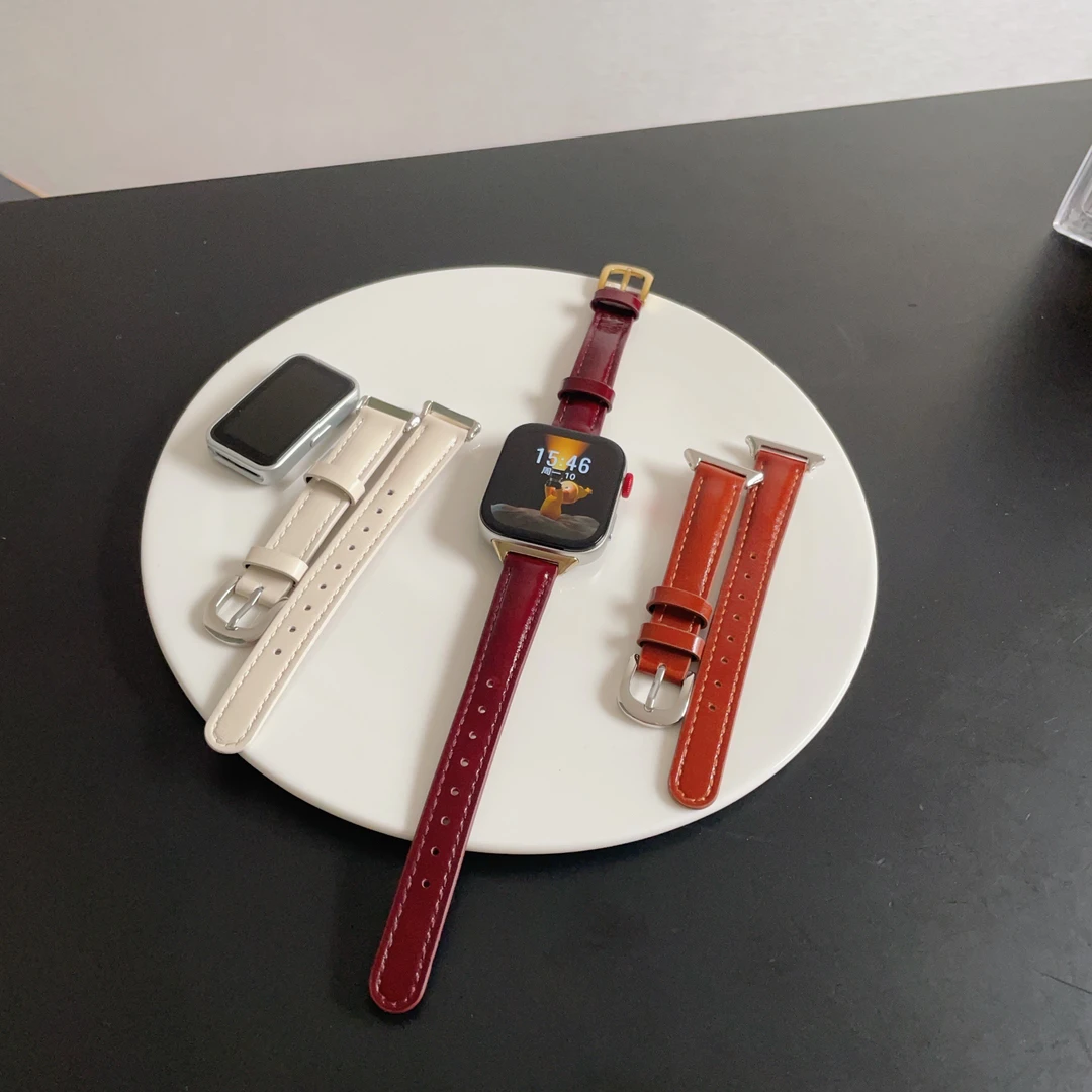 适用于华为fit4/fit4pro表带fit3马油皮秋冬华为手环1098替换腕带