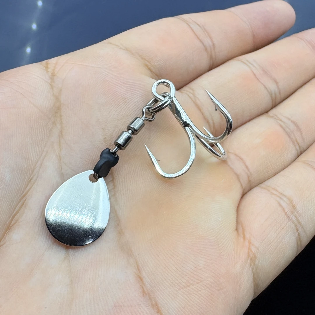 【2#】B黑KK金刚6066三本钩加强钻石素材适合60-120克铁板铜亮片