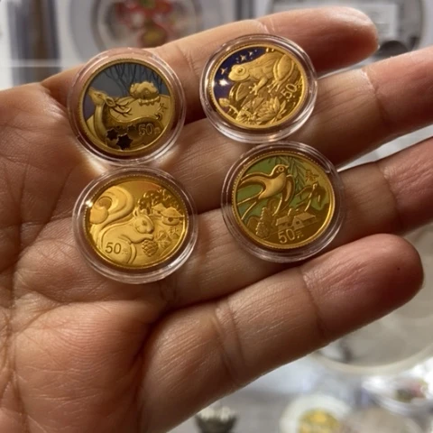 纯金2022年24节气金币带证书无盒