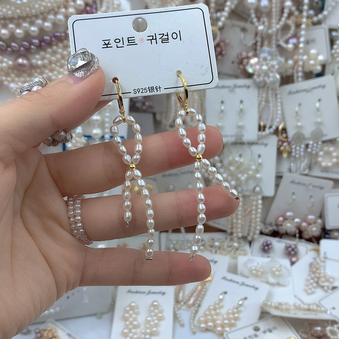 耳饰淡水珍珠银S925镶嵌