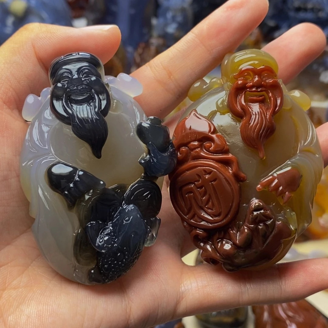 除***。玛瑙/玉髓手把件未镶嵌