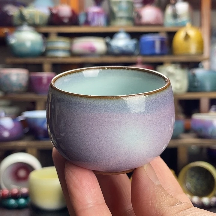瓷杯子钧瓷窑变杯