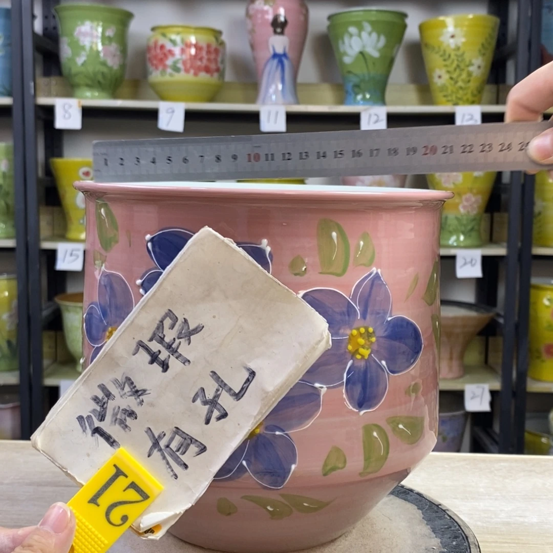 景德镇手工手绘陶瓷花盆