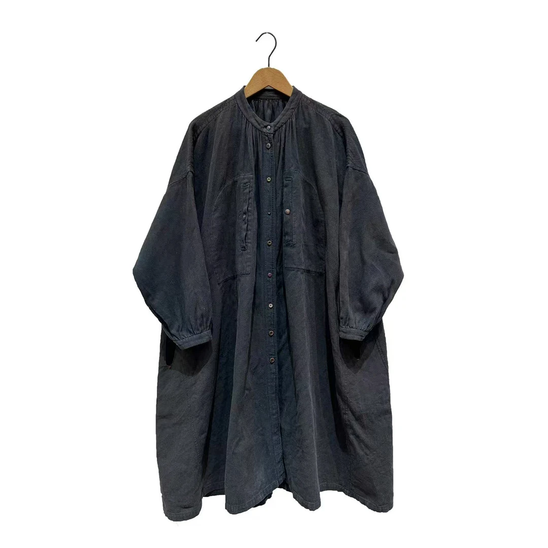 左岸迷香 Z25FW5002 布衣分享【植物染】棉质连衣裙 原创复古长袍