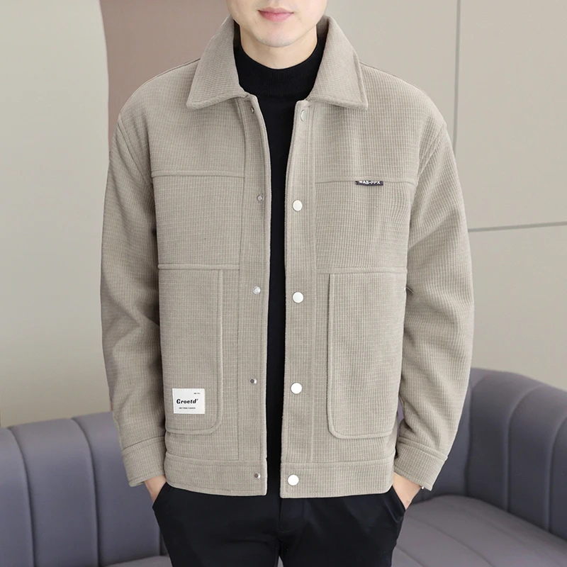 【不起毛不变形】高档男士翻领夹克外套2025春秋季百搭帅气休闲修身