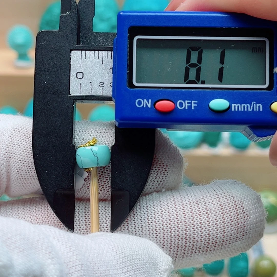 绿松石未镶嵌直切鼓珠