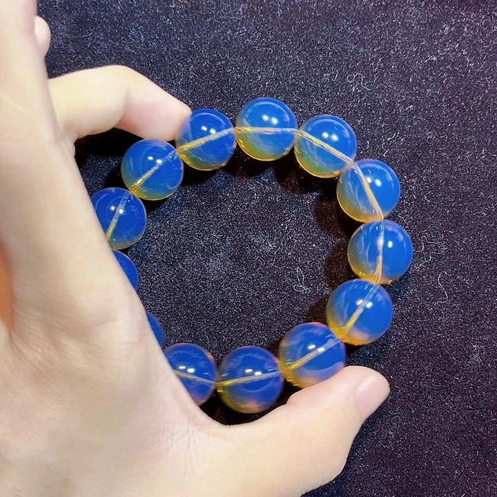 未镶嵌蓝珀珠宝奇石17mm