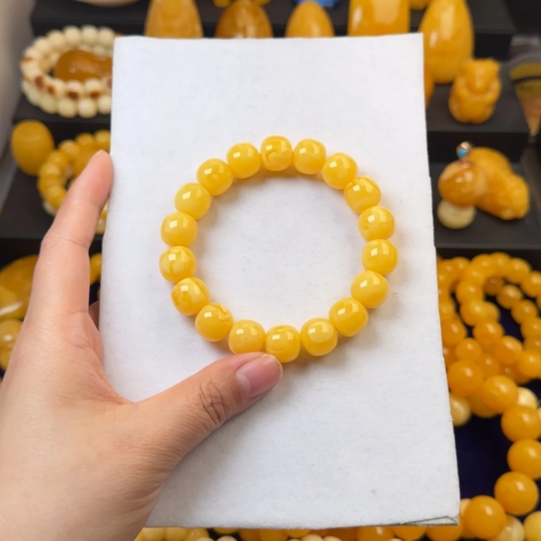 蜜蜡未镶嵌颈饰橘花蜡同料13