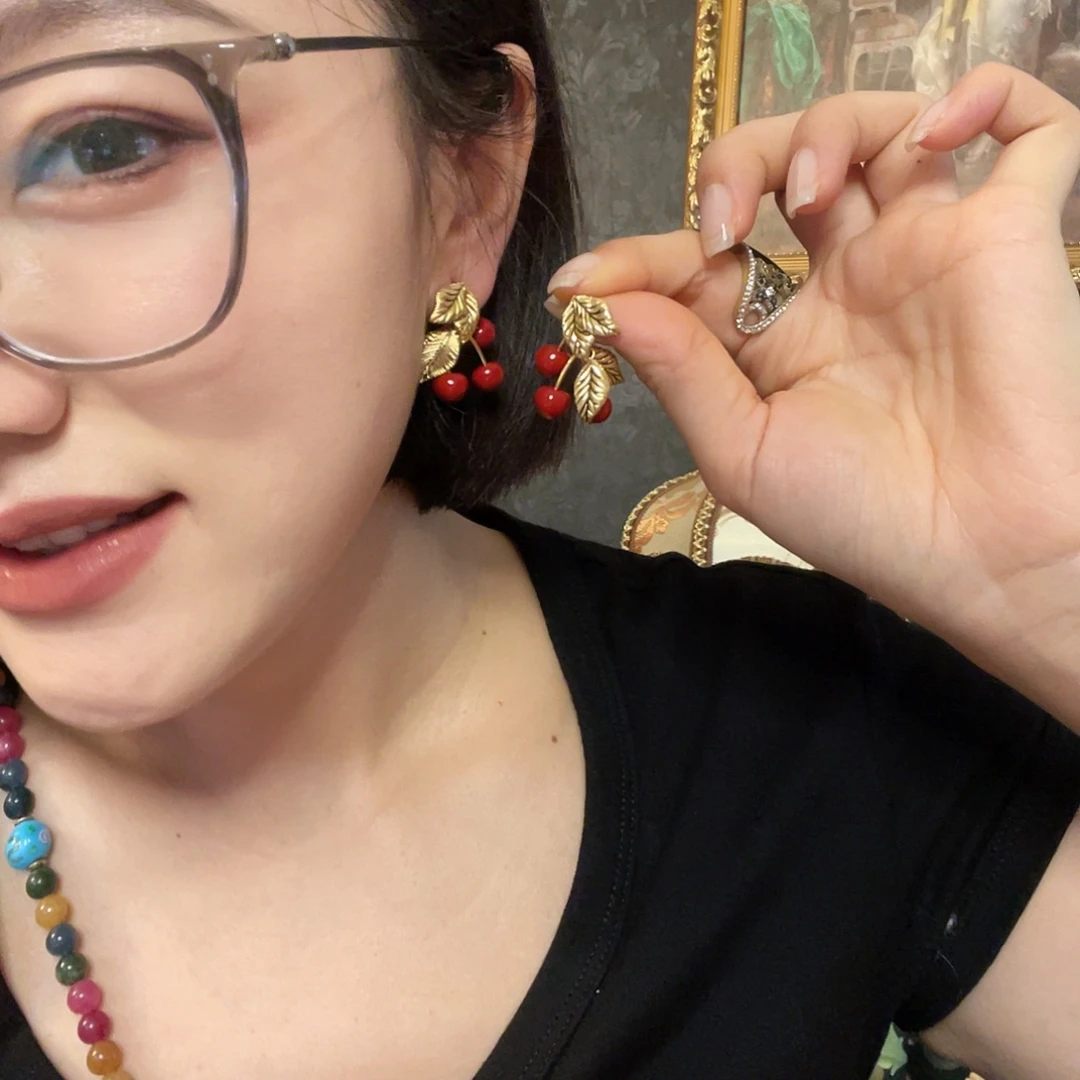黄铜925银琉璃耳钉