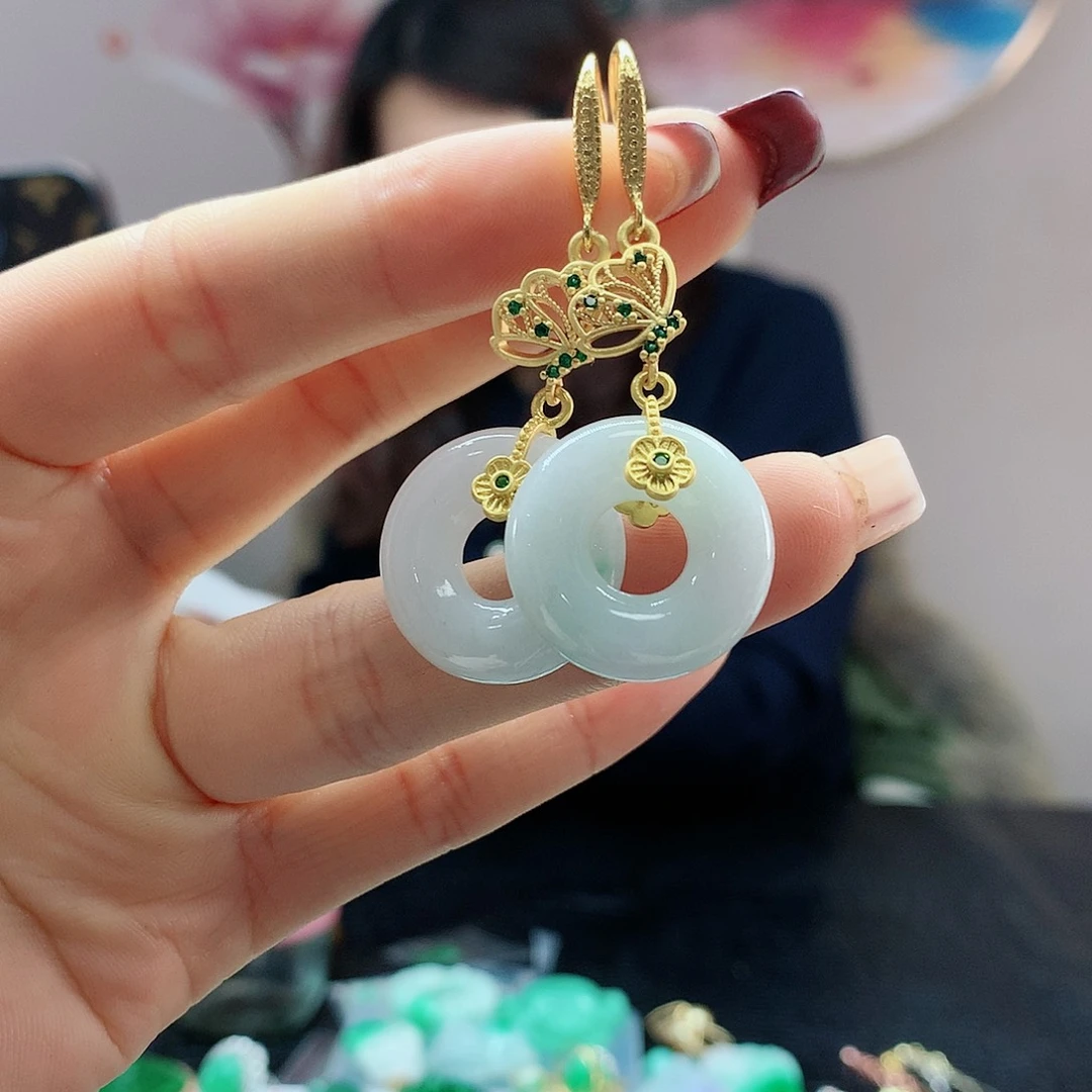 【闪购商品】翡翠耳饰未镶嵌，