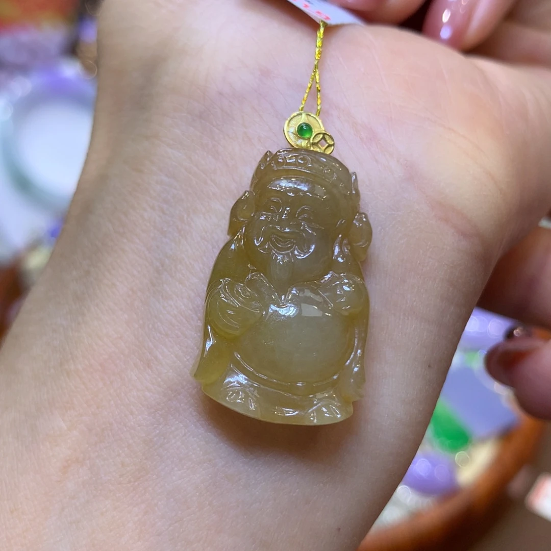 颈饰18K金镶嵌翡翠