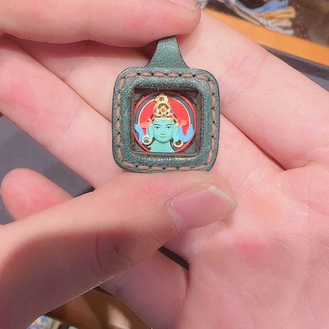吊坠绿度母吊坠皮壳