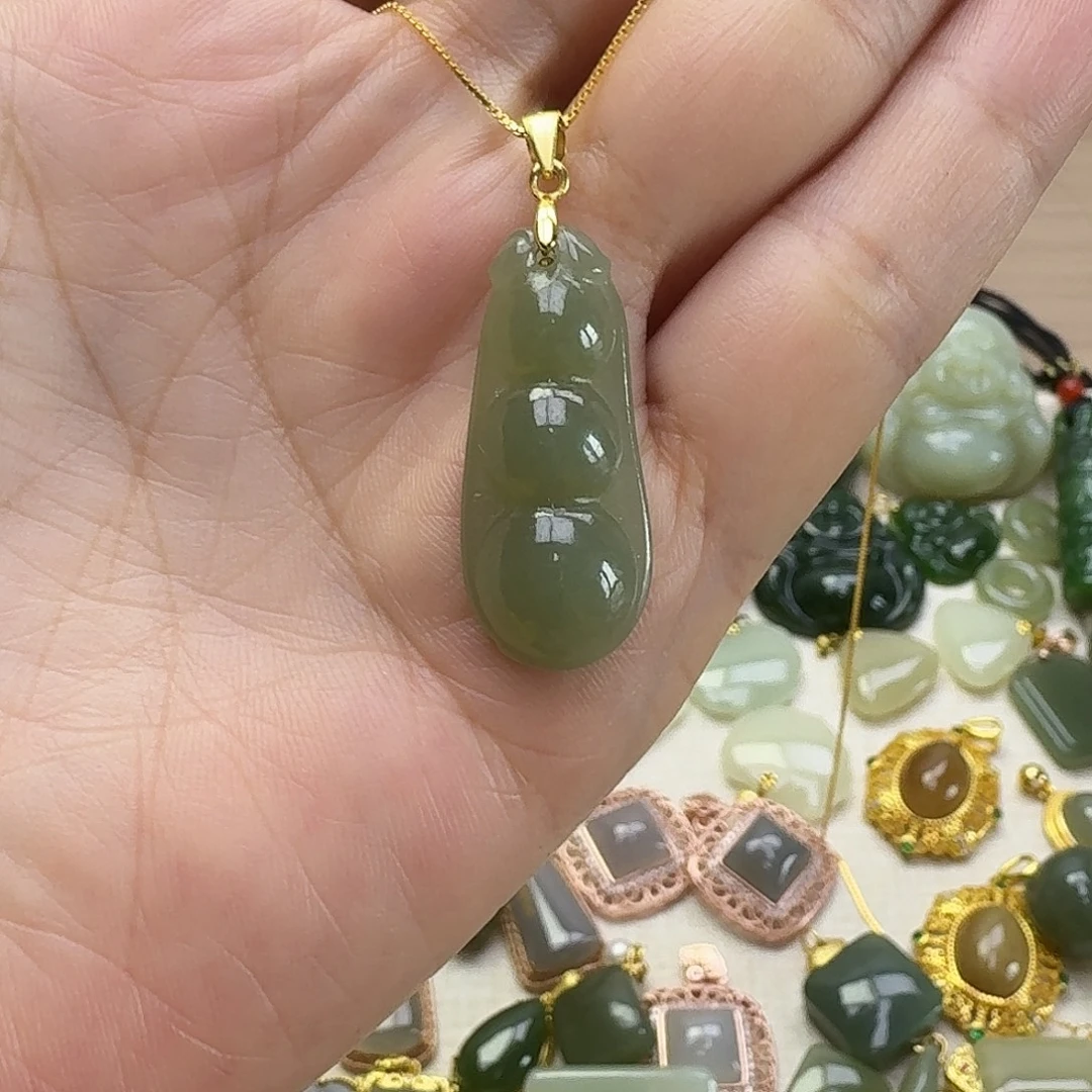 和田玉银S925镶嵌颈饰