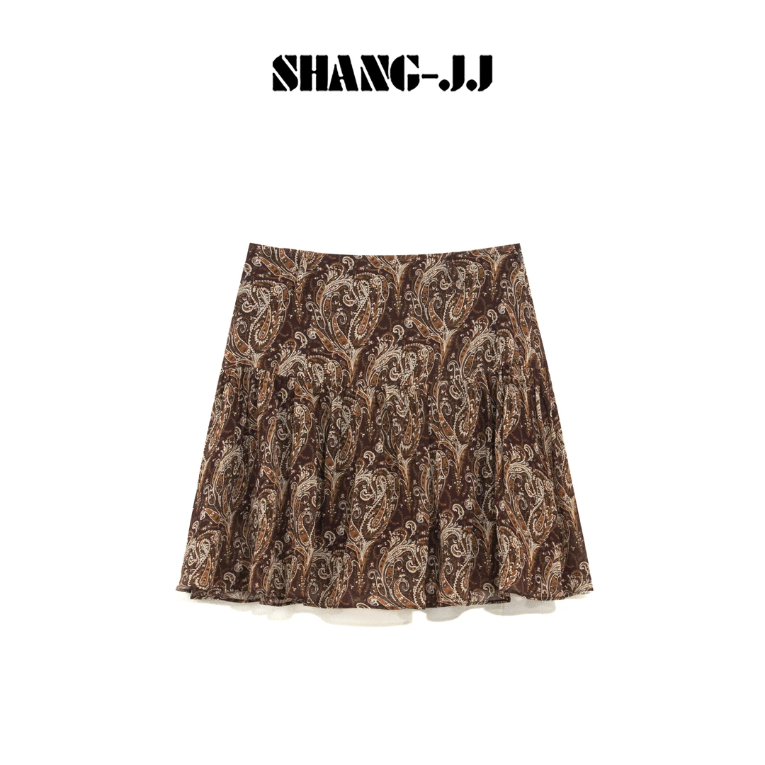 SHANG-JJ【仲夏假日】25ss新品复古感腰果花度假系列半身裙q134151p