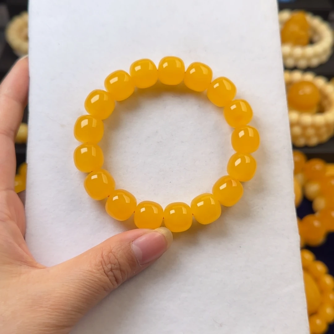 蜜蜡未镶嵌颈饰橘色纯色同料13